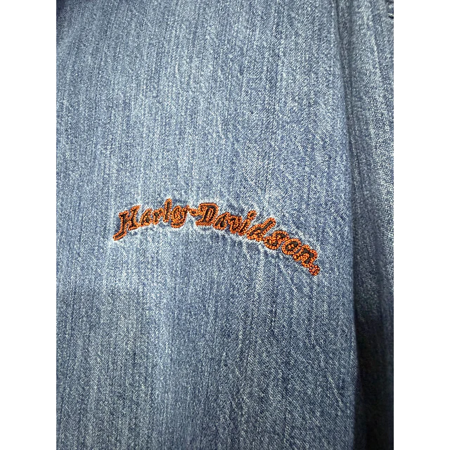 Camisa manga larga, marca Harley Davidson, Modelo Denin color azul talla 2XL 2069 4