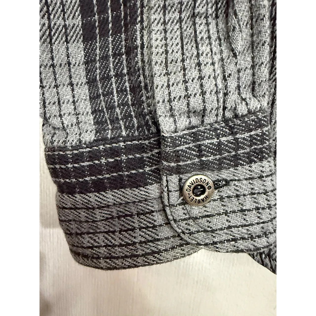 Camisa manga larga, marca Harley Davidson, color gris talla 2XL 2070 7