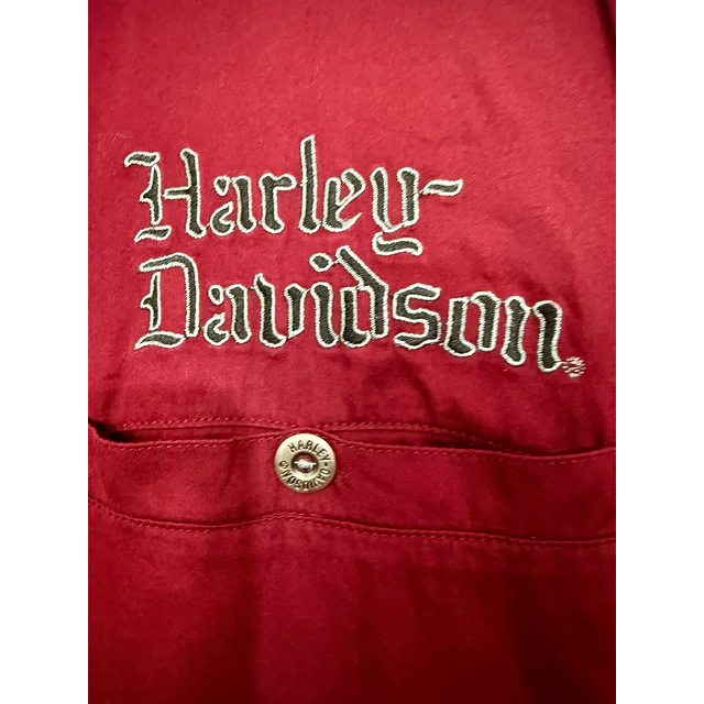 Camisa manga larga, marca Harley Davidson, color burdeo talla 2XL 2071 4