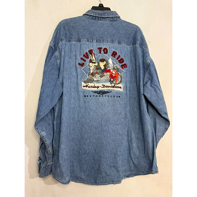 Camisa manga larga, marca Harley Davidson, Modelo Taz Loonye Toons talla 2XL 2072 2