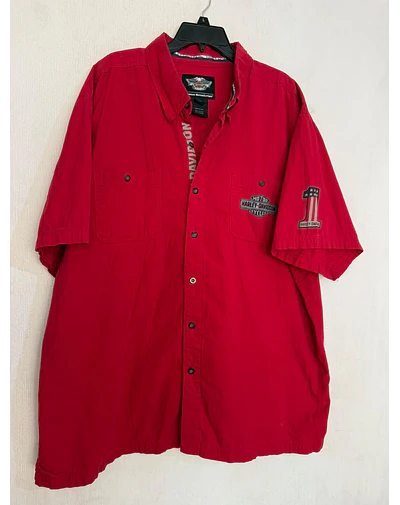Camisa manga corta, marca Harley Davidson, color rojo talla 3XL 2073