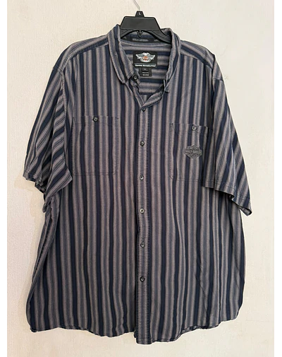 Camisa manga corta, marca Harley Davidson, color gris/azul talla 3XL 2074