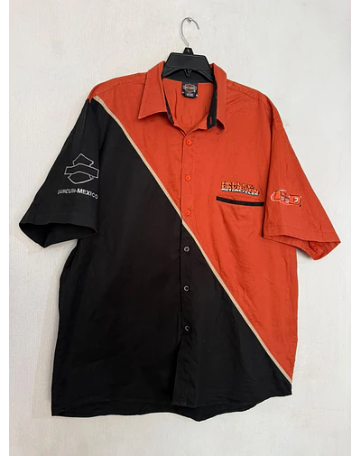 Camisa manga corta, marca Harley Davidson, color bicolor talla 2XL 2077