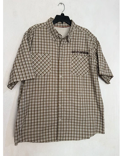 Camisa manga corta, marca Harley Davidson, color rojo café talla 2XL 2078
