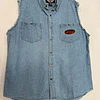 Camisa sin mangas, marca Harley Davidson, color denin celeste talla 2XL 2082 1