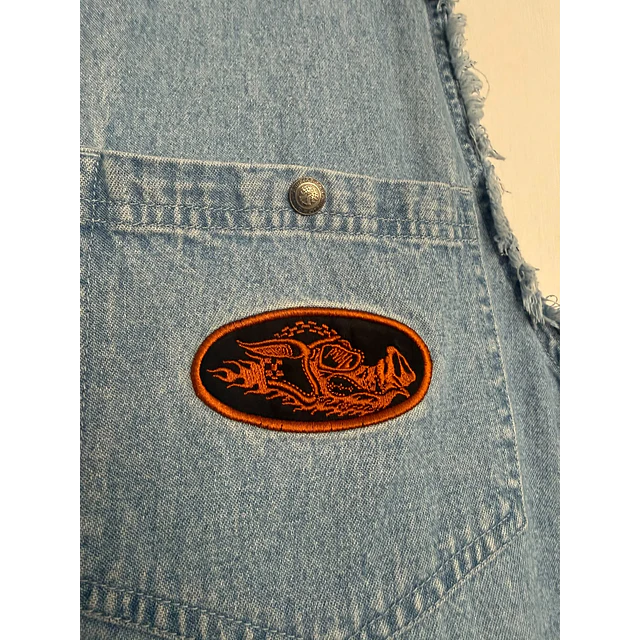 Camisa sin mangas, marca Harley Davidson, color denin celeste talla 2XL 2082 4