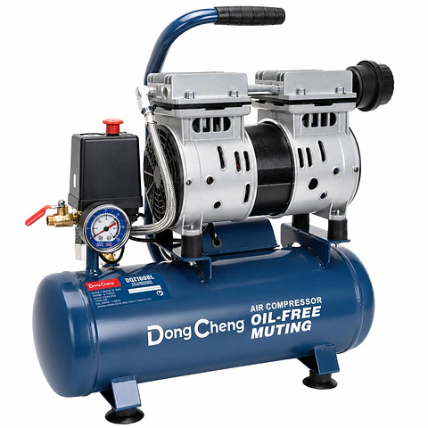COMPRESOR SIN ACEITE 10L 600W DONG CHENG (DQE1610L)