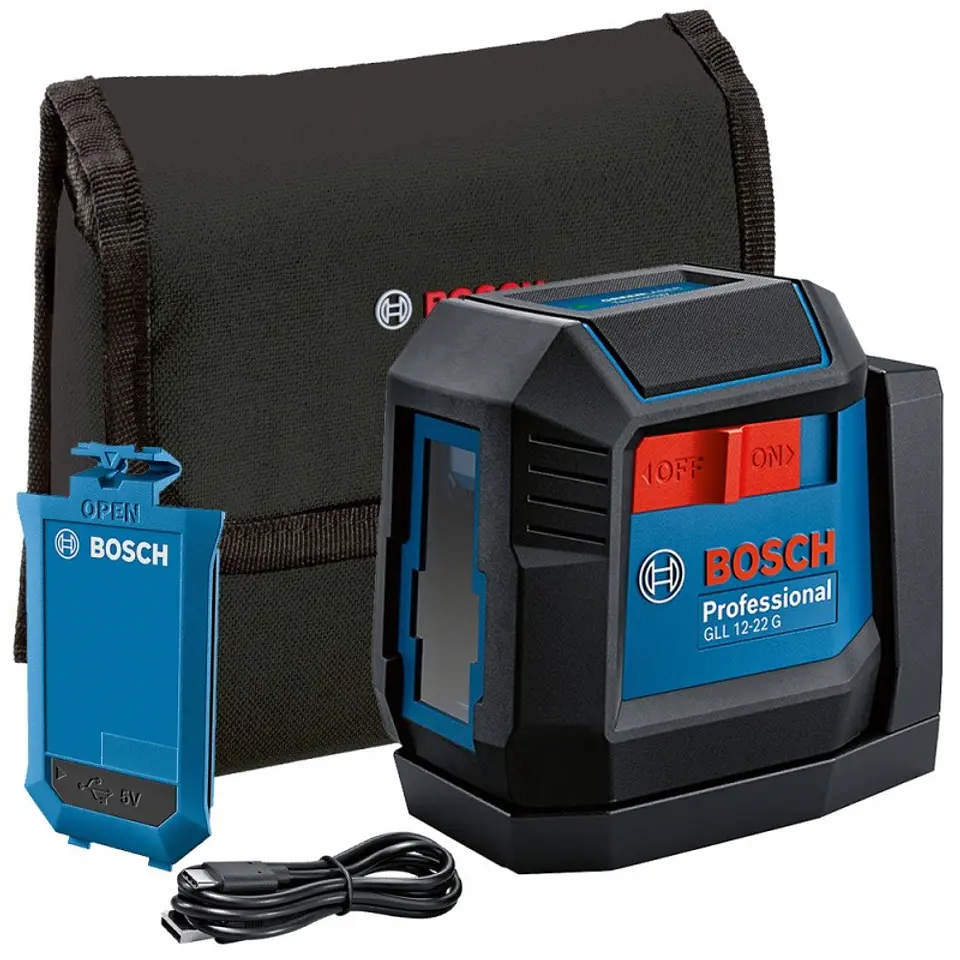 Nivel Láser 3.7V 2 Líneas Verde Recargable USB 12m Bosch GLL 12-22 G 2