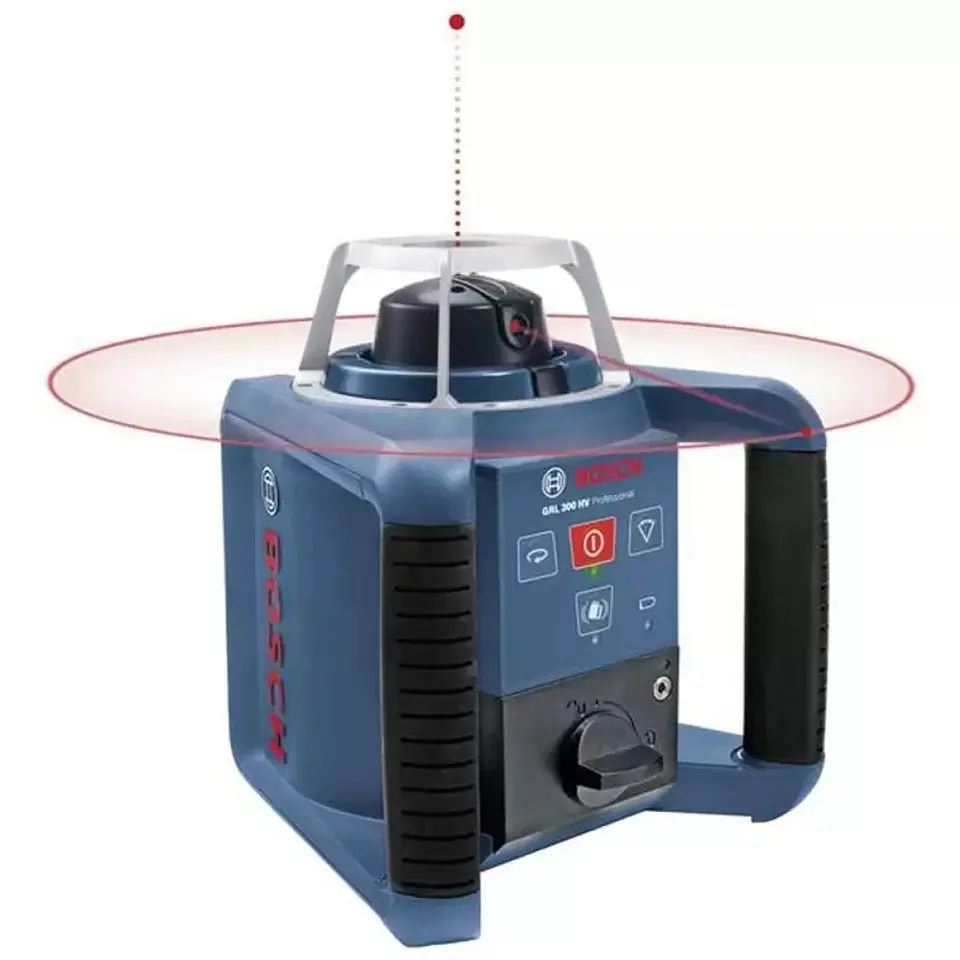 Nivel Laser Giratorio Luz Roja a Pilas 300 Metros con receptor Bosch GRL 300 HV 1