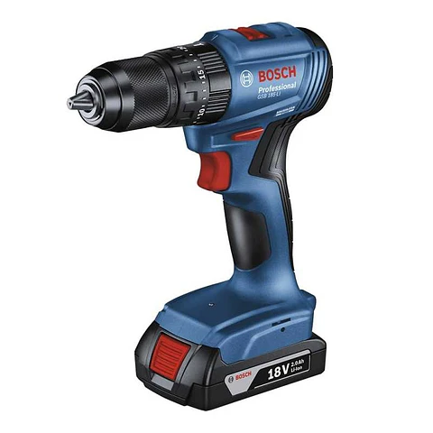 Taladro Percutor 1/2" Incl 23 Accesorios GSB 185-LI + Batería GBA 18V 4.0 Ah + Amoladora Angular 5" Bosch GWS700-LI