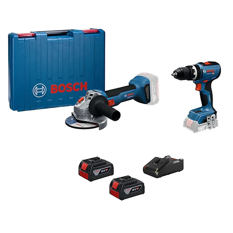 Combo bosch GSB 18v-65 + GWS 18v-8 brushless 18v + maleta