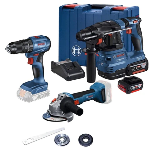 Rotomartillo SDS Plus Brushless GBH 180-LI + Amol Ang 4 1/2" GWS 18V-8 + Tal Perc 1/2" GSB 185-LI 18V Bosch