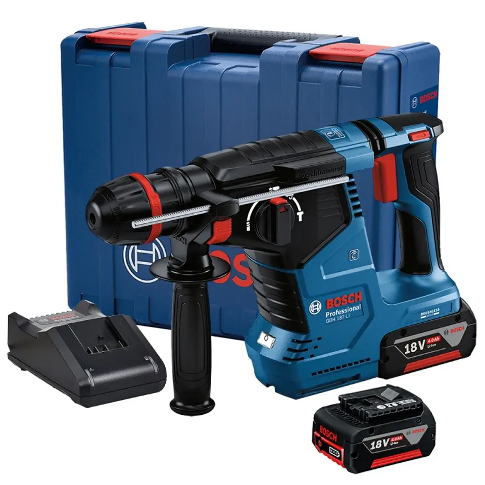  Rotomartillo SDS Plus/Cilíndrico/Hexagonal 18V Brushless Inc 2 Bat y Carg Bosch GBH 187-LI 3