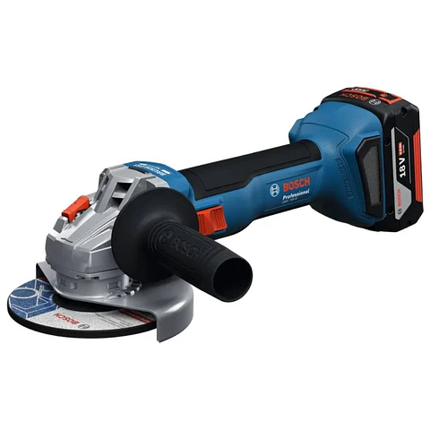 Amoladora Angular 5" 18V Brushless Incl 2 Bat 4.0 Ah + Carg Bosch GWS 18V-8