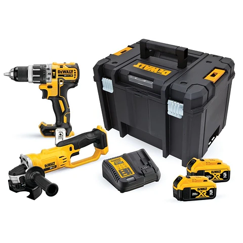 Taladro Percutor 1/2" DCD796 + Esmeril Angular 4 1/2" DCG412 20V Dewalt DCK209P2T