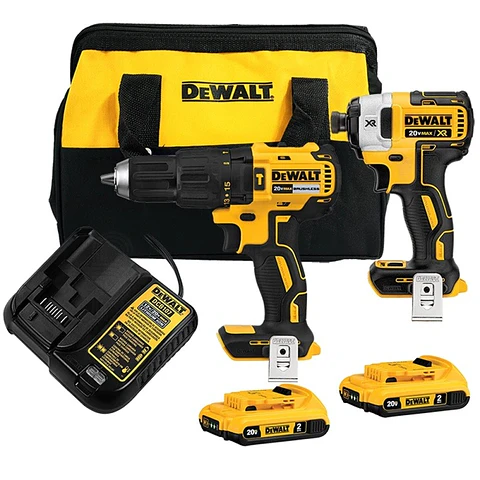 KIT Rotomartillo Sds-Plus 2.6J + Atornillador de Impacto 1/4" 20V + 2 Bat + Caja de Herramientas Dewalt DCK260D1P1T