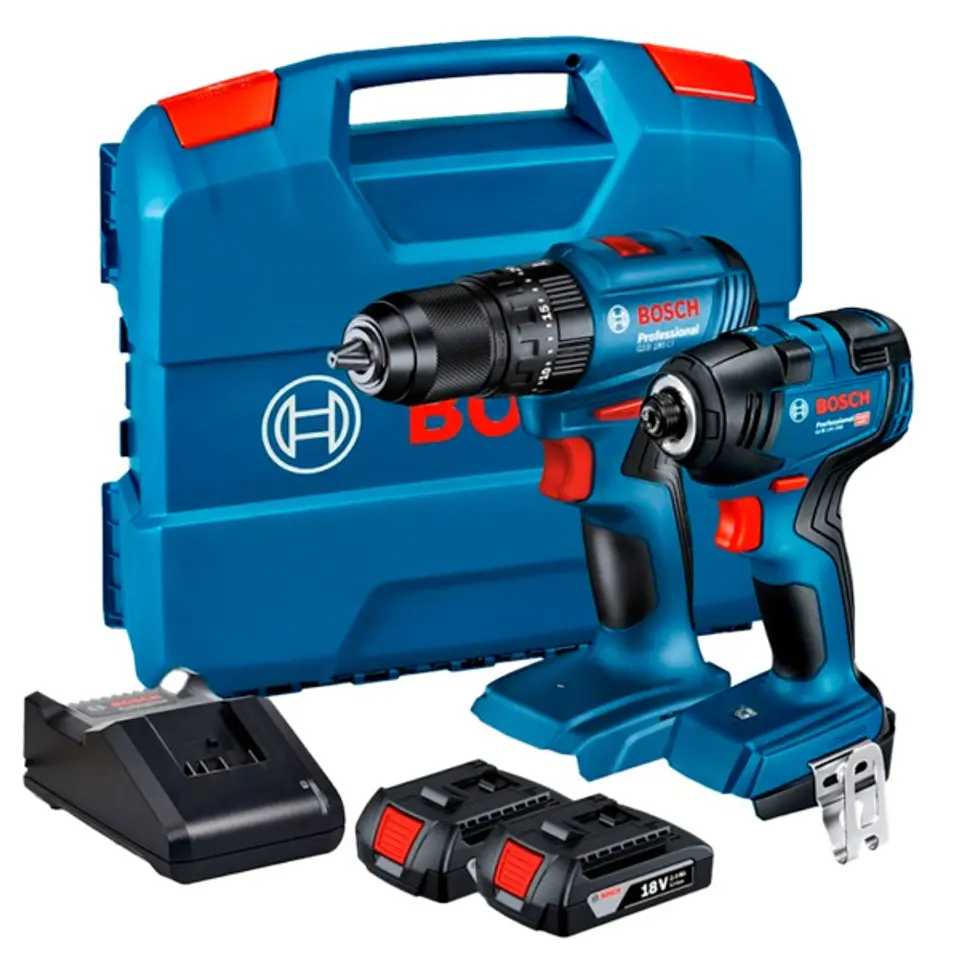 Kit combinado: Taladro Percutor 1/2″ GSB 185-LI + Atornillador de Impacto 1/4″ Hex GDR 18V-215 Bosch 1