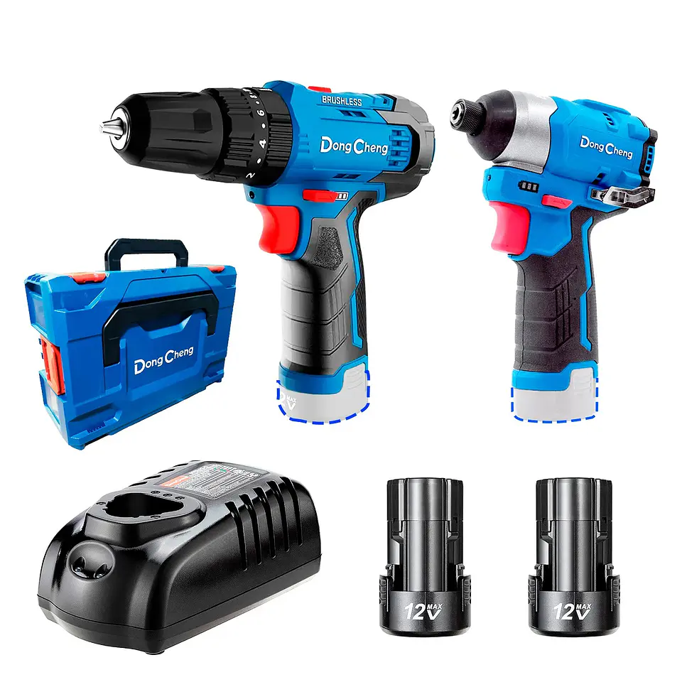 KIT COMBINADO: TALADRO PERCUTOR 12V DCJZ23-10IEK 35NM +ATORNILLADOR IMPACTO 1/4