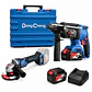 KIT COMBINADO: AMOLADORA INALÁMBRICA 5″ DCSM03-125FK 20V + ROTOMARTILLO SDS PLUS INALAMBRICO DCZC04-24FK 20V 2.7J 2BAT X 5AH DONG CHENG (DCKIT12.02BK) - Miniatura 1