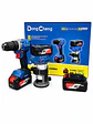 RUTEADORA FRESADORA TUPI DE MANO INALAMBRICA 1/4″ DONG CHENG DCMP6BM 20V BRUSHLESS + TALADRO PERCUTOR DE 60NM  DCJZ2060i+ 2 BATERIAS DE 4AH + CARGADOR , 1 BATERIA DE 4AH GRATIS. - Miniatura 2