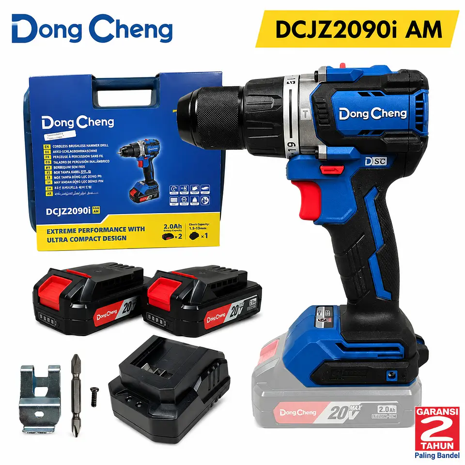 TALADRO PERCUTOR / ATORNILADOR DONG CHENG 20V 90Nm  (DCJZ2090iAM) 1