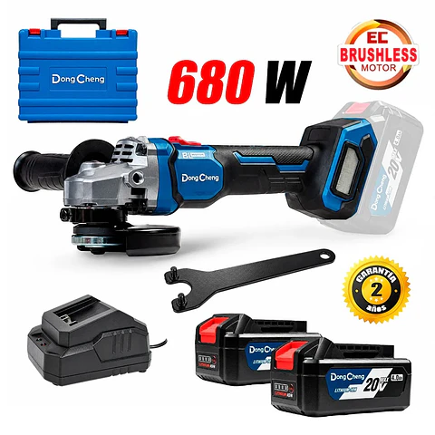 AMOLADORA INALÁMBRICA 5″ 20V 2BAT X 4AH BRUSHLESS DONGCHENG (DCSM08-125EM)