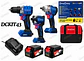 COMBO DCKIT43BK:  TALADRO PERCUTOR 1/2″ DCJZ2060i 60Nm + ATORNILLADOR IMPACTO 1/4″ DCPL208 208Nm + LLAVE IMPACTO DCPB488FK 20V 480NM 2BAT. 4AH DONG CHENG - Miniatura 1