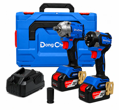 COMBO DCKT29EK: LLAVE 1/2" DCPB358 + ATORNILLADOR DE IMPACTO 1 /4" DCPL208 + BATERIAS DE 4.0 AH X2 + CARGADOR RÁPIDO DONG CHENG 