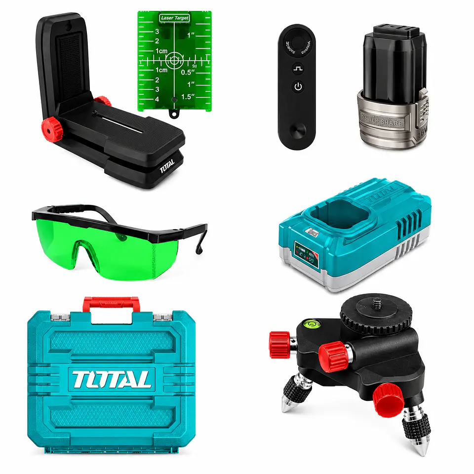 NIVEL LASER DE 12L 16V TOTAL + ACCESORIOS 2