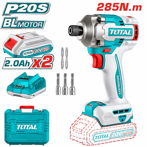 ATORNILLADOR 285NM BRUSHLESS LI-ION 20V 6.35MM - TIRLI2028