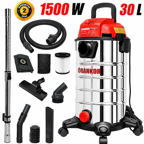ASPIRADORA INDUSTRIAL DE POLVO Y AGUA RANKOR RVC150001 1500W 30 Litros