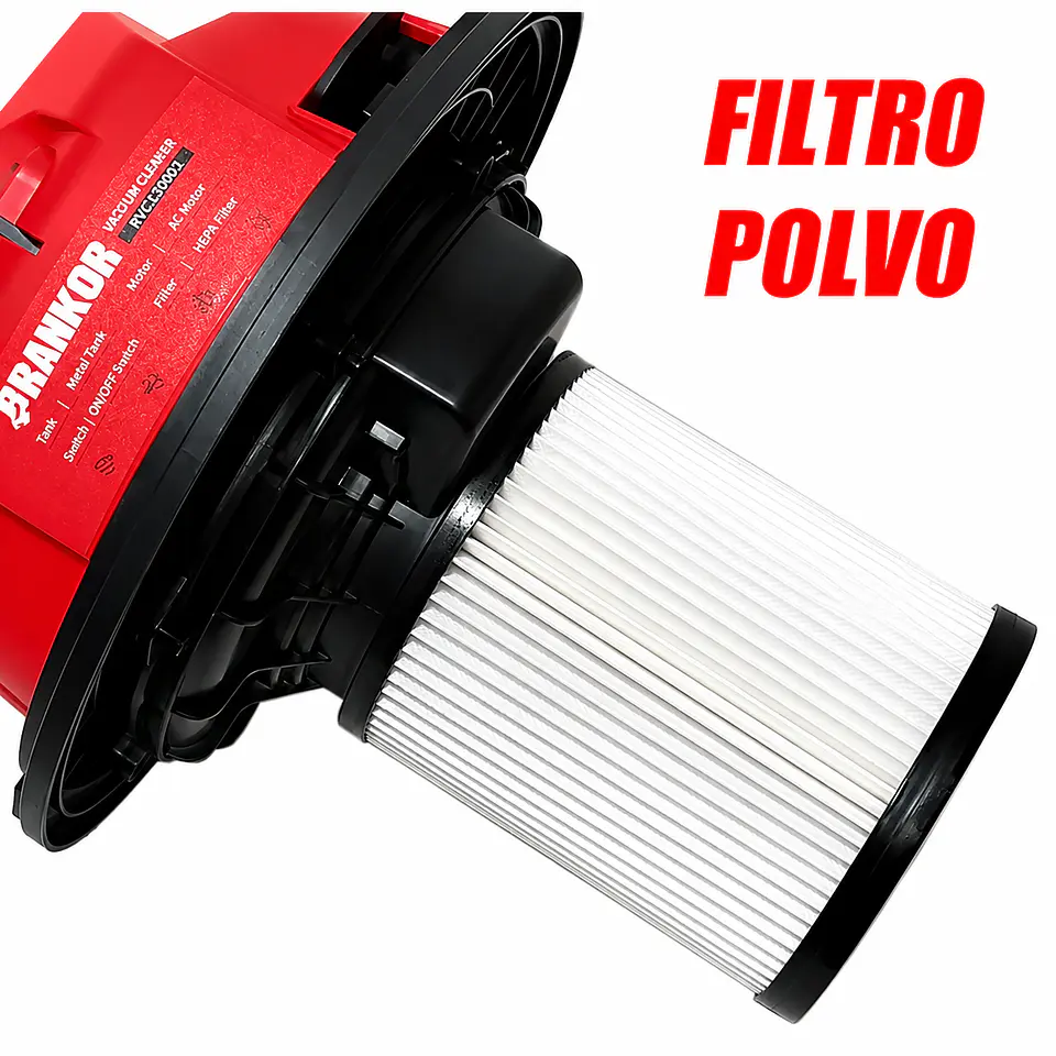 ASPIRADORA INDUSTRIAL DE POLVO Y AGUA RANKOR RVC150001 1500W 30 Litros 2