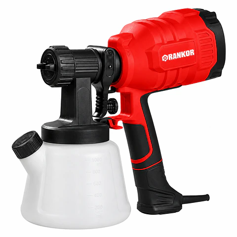 PISTOLA DE PULVERIZAR RANKOR 650w CAPACIDAD 1200ml RSG65001 Rojo