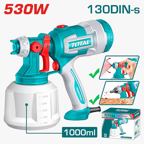 PISTOLA P/PINTAR HVLP ELECTRICA 530W 130DIN-S 410ML/MIN 1000ML INDUSTRIAL - TT4506