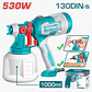 PISTOLA P/PINTAR HVLP ELECTRICA 530W 130DIN-S 410ML/MIN 1000ML INDUSTRIAL - TT4506 - Miniatura 1