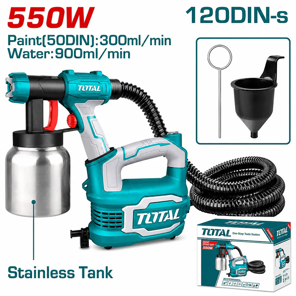 PISTOLA PARA PINTAR HVLP CON COMPRESOR 550W 220V - TT5006-2 1