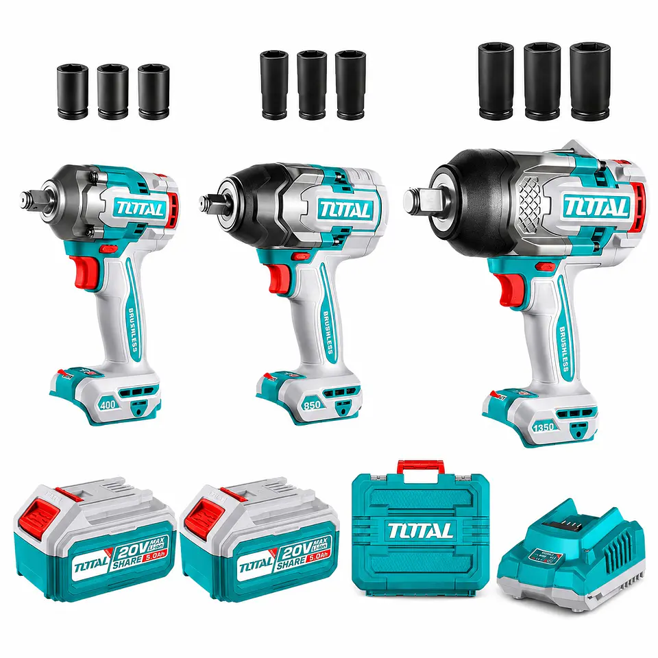 KIT LLAVES DE IMPACTO INALÁMBRICA 400NM - 850NM - 1350NM 20V (TOSLI250386) 2