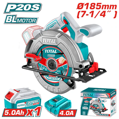 SIERRA CIRCULAR 7 1/4" LI-ION 20V 4800RPM 185MM BRUSHLESS 1X5.0AH INDUSTRIAL TOTAL- TSLI18513