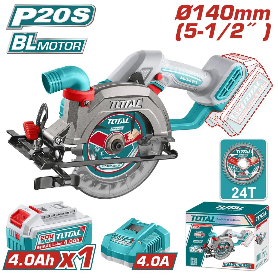 SIERRA CIRCULAR 20V 6300RPM 140MM BRUSHLESS 1X4.0AH INDUSTRIAL - TSLI14023 1