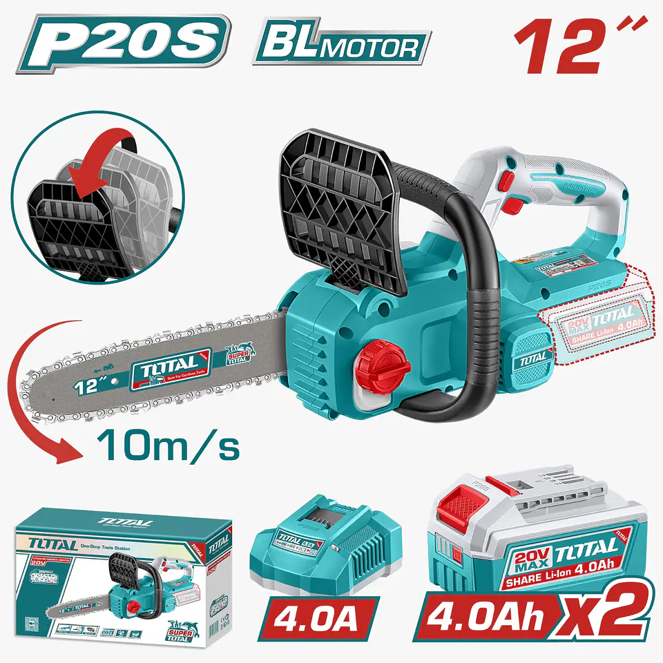 SIERRA DE CADENA BL 20V 12” 30CM 10M/S 2X4.0AH INDUSTRIAL - TGSLI201262 1