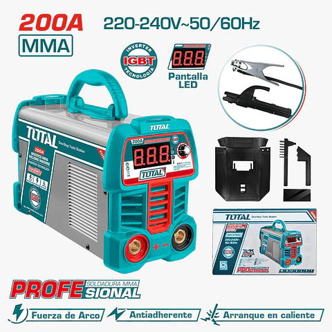 MAQUINA DE SOLDAR INVERTER MMA 15-200A LED E:1.6-4.0MM - TW220069
