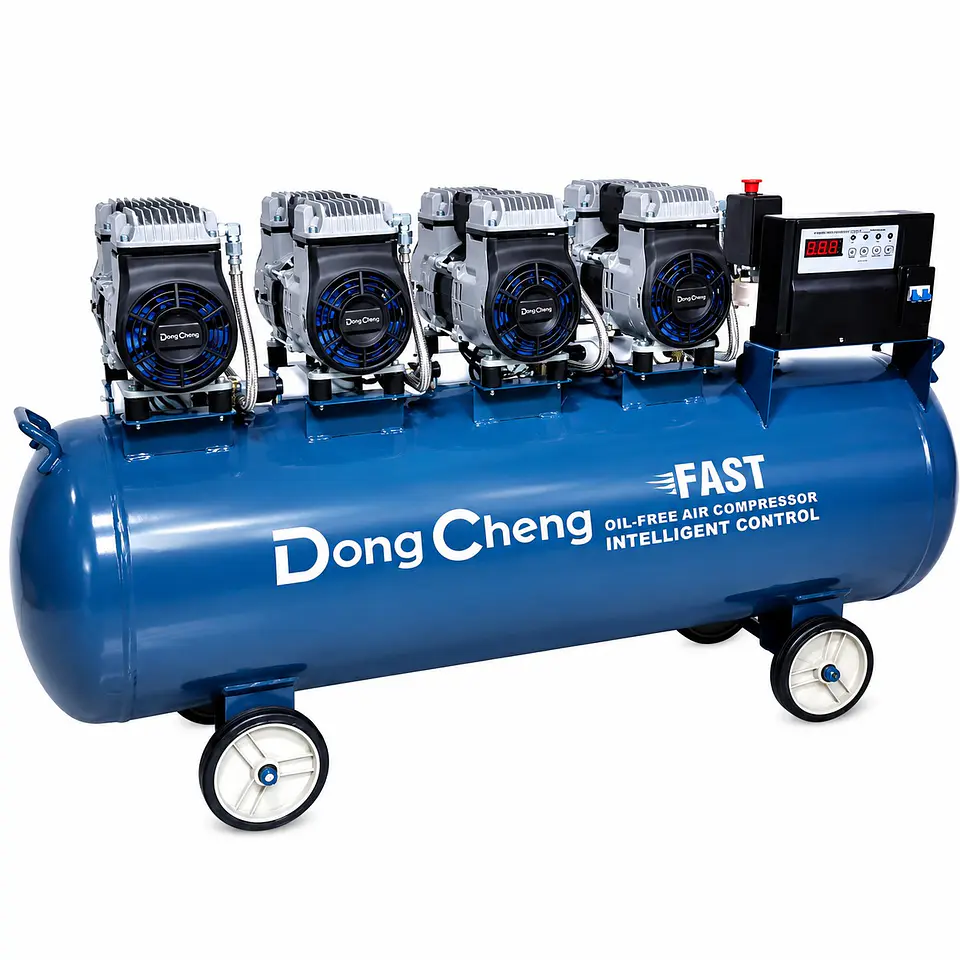 COMPRESOR SIN ACEITE 6720W DONG CHENG (DQE1200×2/50L) 1