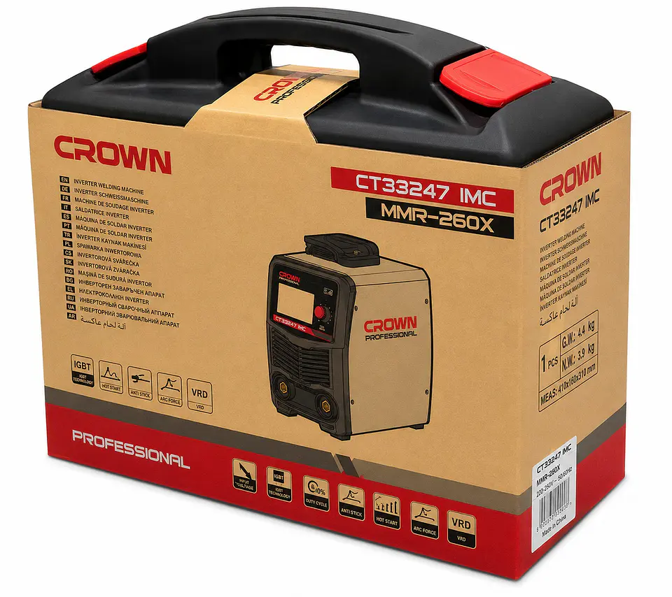 MÁQUINA DE SOLDAR 260 AMPERIOS CROWN CT33247 IMC 4