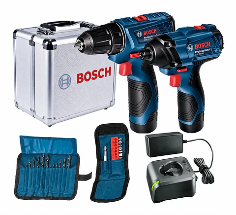 Combo Taladro GSR 120-LI + Atornillador Impacto GDR 120-LI 12V + 23 Accesorios Bosch