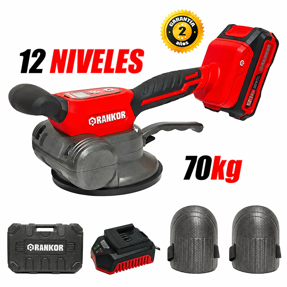 Ventosa Vibradora Cerámica Mayólica Inalámbrica Industrial RLTV2001 20V 135mm 70kg 12 Velocidades 1