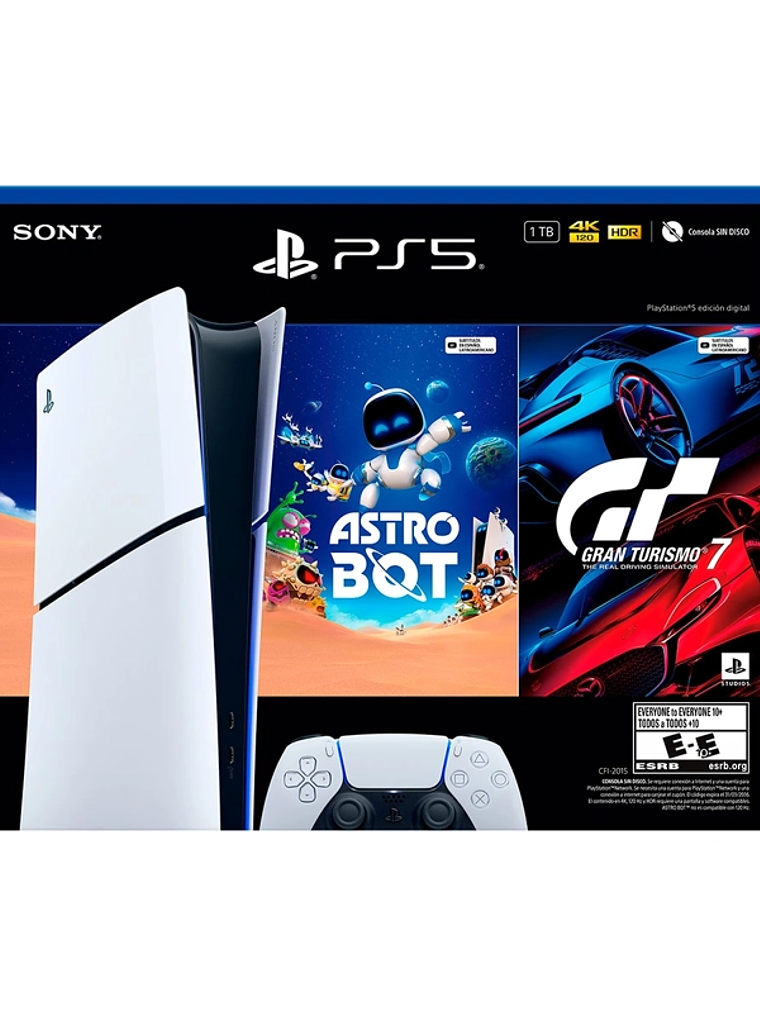 CONSOLA PLAYSTATION 5 EDICIÓN DIGITAL CON ASTRO BOT Y GRAN TURISMO 7 2