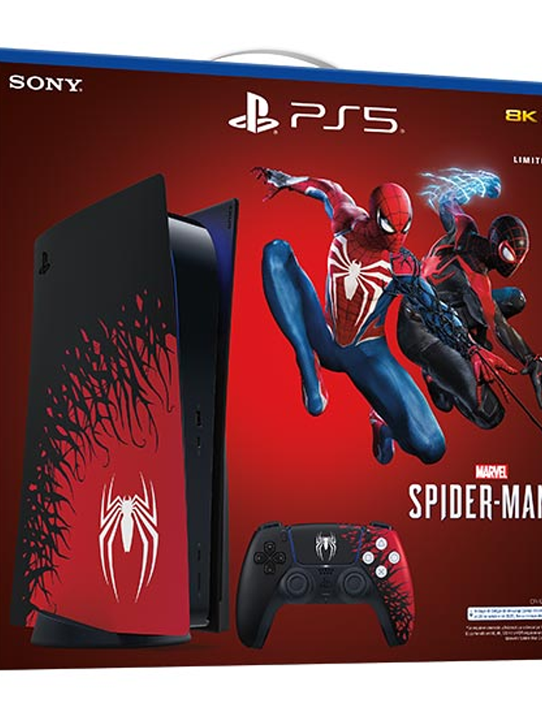 SONY CONSOLA PS5 PLAYSTATION 5 DISCO EDICION LIMITADA + JUEGO SPIDERMAN 2 N 1