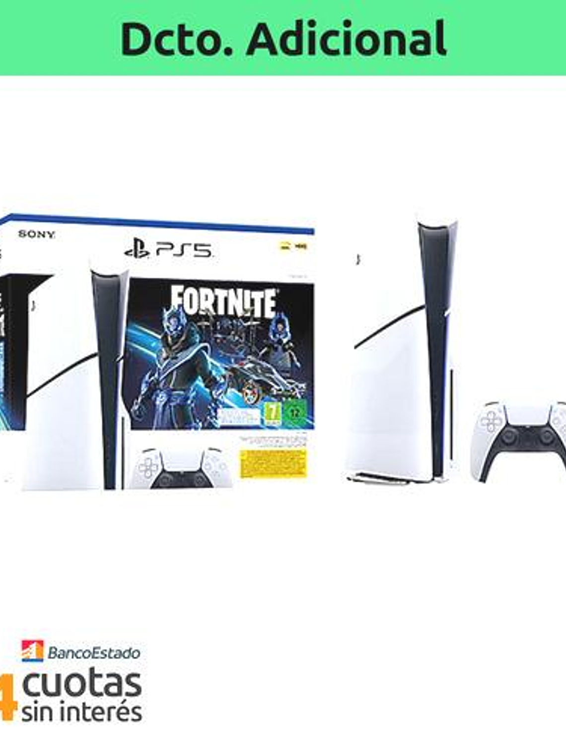 Consola Sony PS5 Pack Fortnite Cobalt Star - Edición Disco, Versión US 1