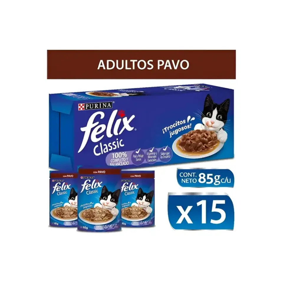 Purina Félix Trocitos Jugosos 85g 12