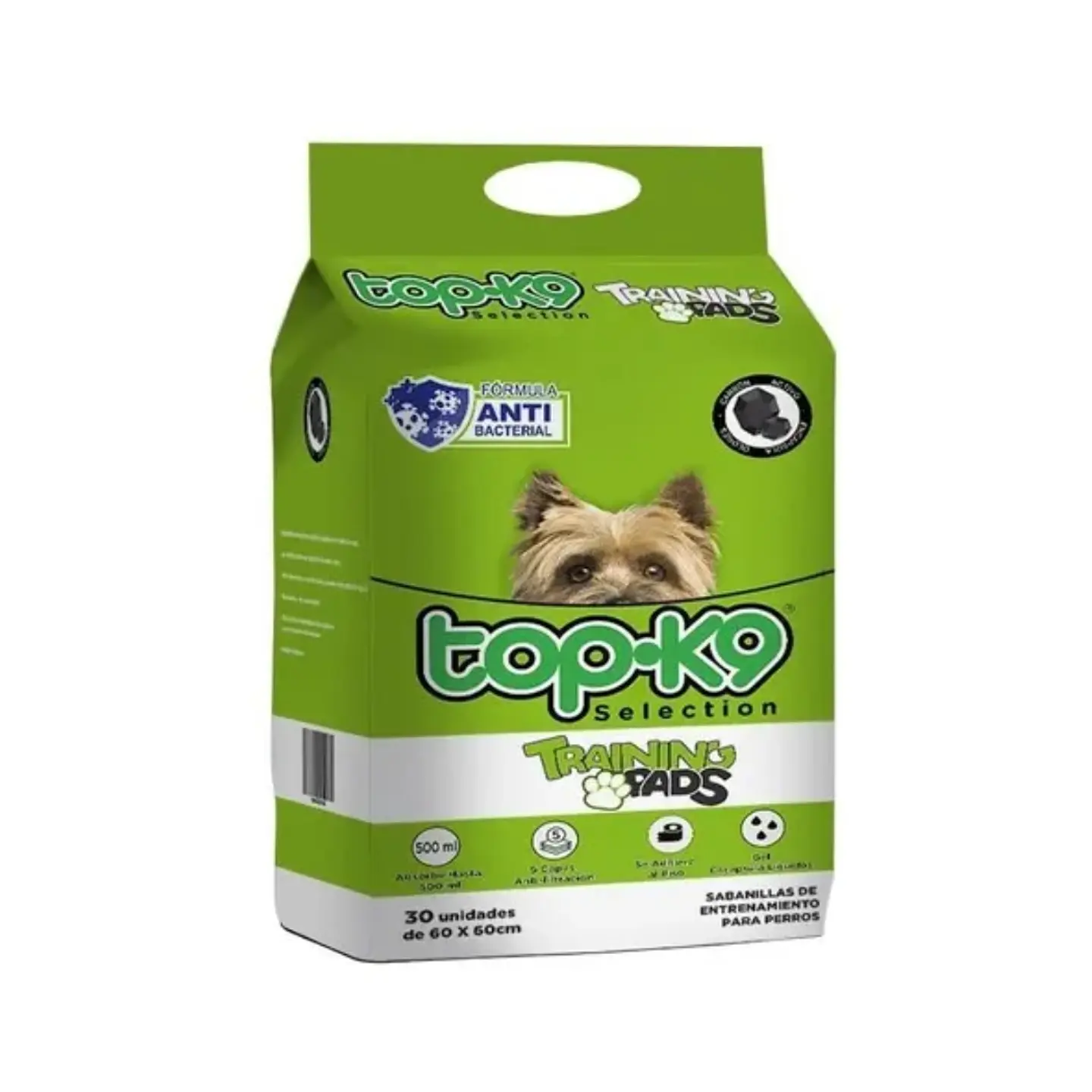 Sabanillas de Entrenamiento 30 unidades 60x60 Top K9 -Antibacterial Carbón Activo - 2